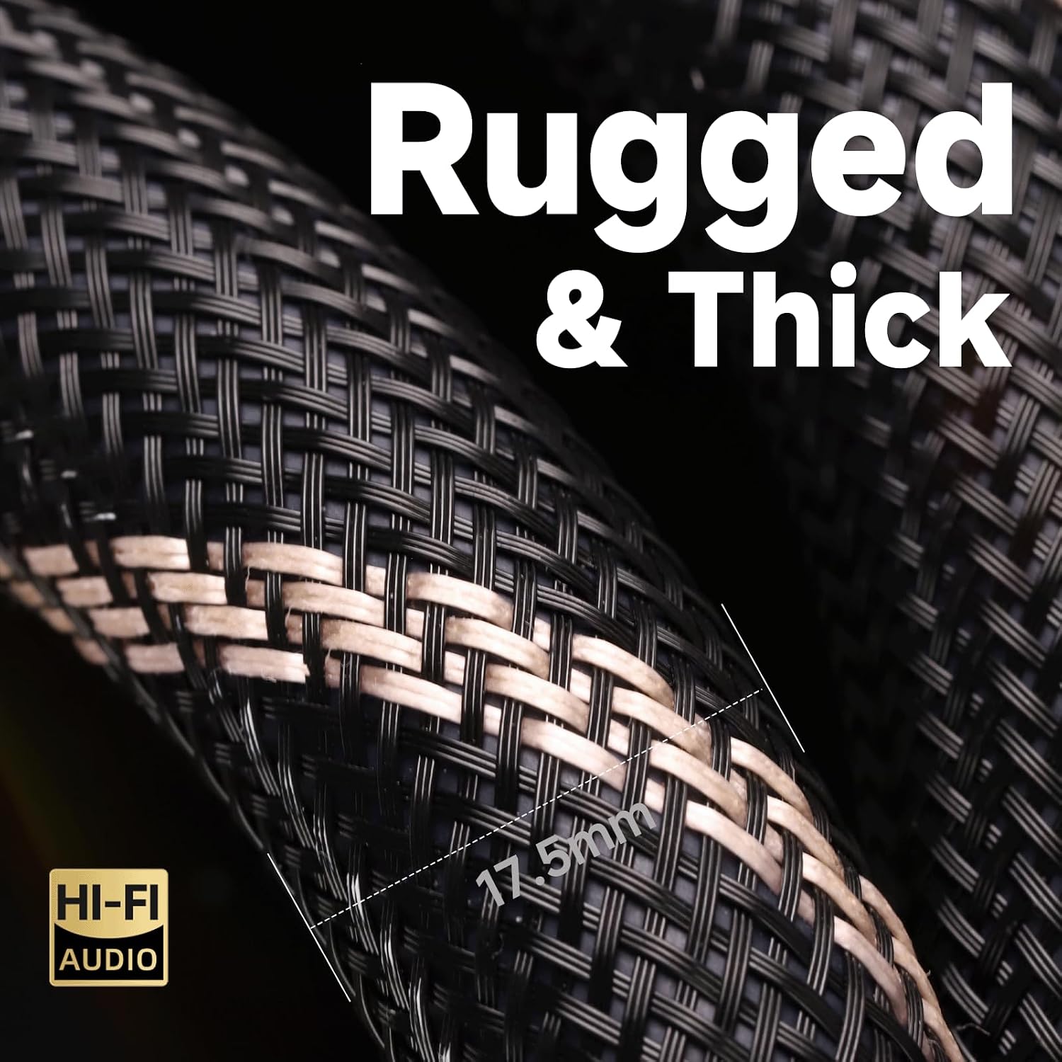 TODN Power Cable Audiophile OFC+OCC Core HiFi Audio Power Cord with Carbon Fiber Shell, 24K Gold Plated 3 Prong Plug/IEC C15, Φ17.5mm, 6.5ft/2m