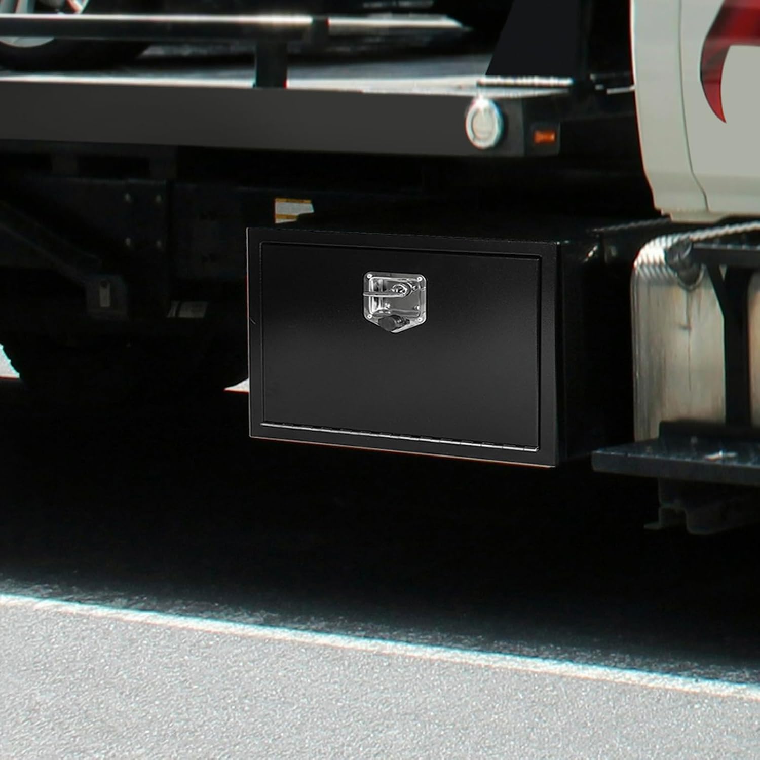 27.5 inch Steel Underbody Truck Tool Box w/T-Handle Latch, Heavy Duty Truck ToolBox Truck Storage Organizer For Organization And Storage, 27.5'x 10'x 11' inch Black