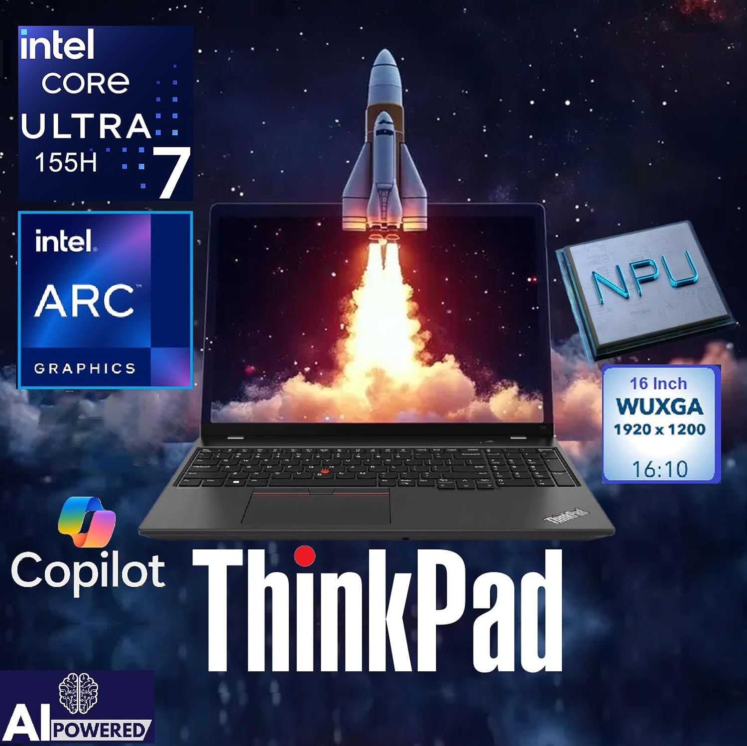 Lenovo ThinkPad E16 Gen 3 Business Laptop Computer, Intel 16-Core Ultra 7 255H (Beat i9-13900H), 16GB DDR5 RAM, 1TB PCIe SSD, 16' FHD+, WiFi 6E, BT 5.3, Webcam, Numeric Keypad, Windows11 Pro (Renewed