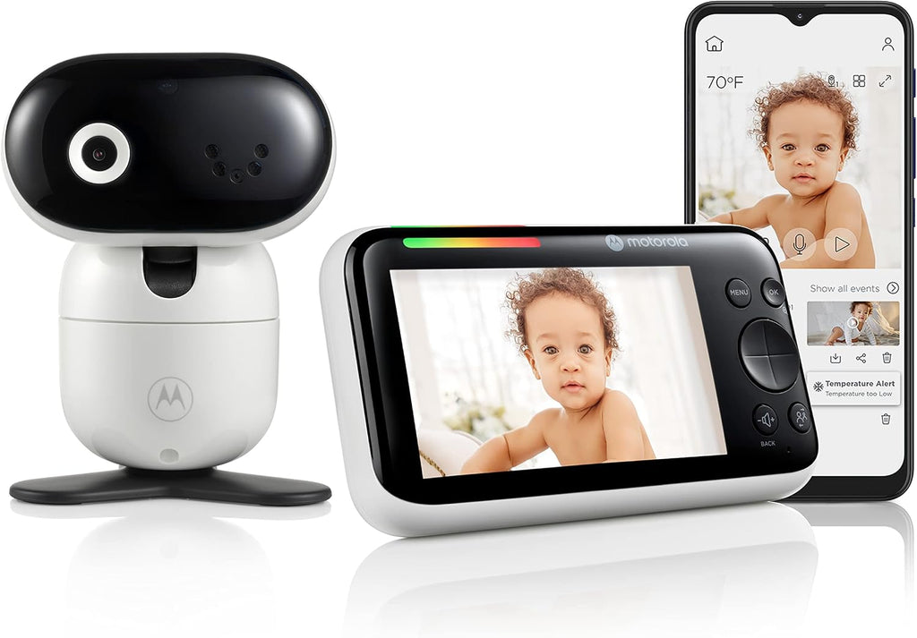 Motorola Nursery WiFi Video Baby Monitor with Camera and Audio, 5' Screen, HD PIP1510 Connect, 1000ft Range, Wall Mount, 2-Way Audio, Lullabies, Temperature Sensor, Zoom, Tilt