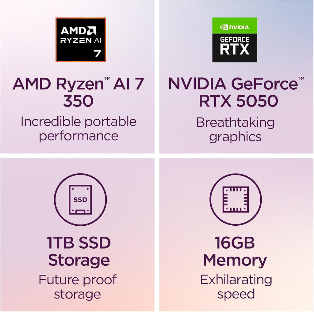 Lenovo IdeaPad Pro 5-2025 - 16' OLED 2880 x 1800 120Hz Display - 16GB Memory - 1 TB Storage - Ryzen AI 7 350 - NVIDIA GeForce RTX5050 - Windows 11 Home - Luna Grey