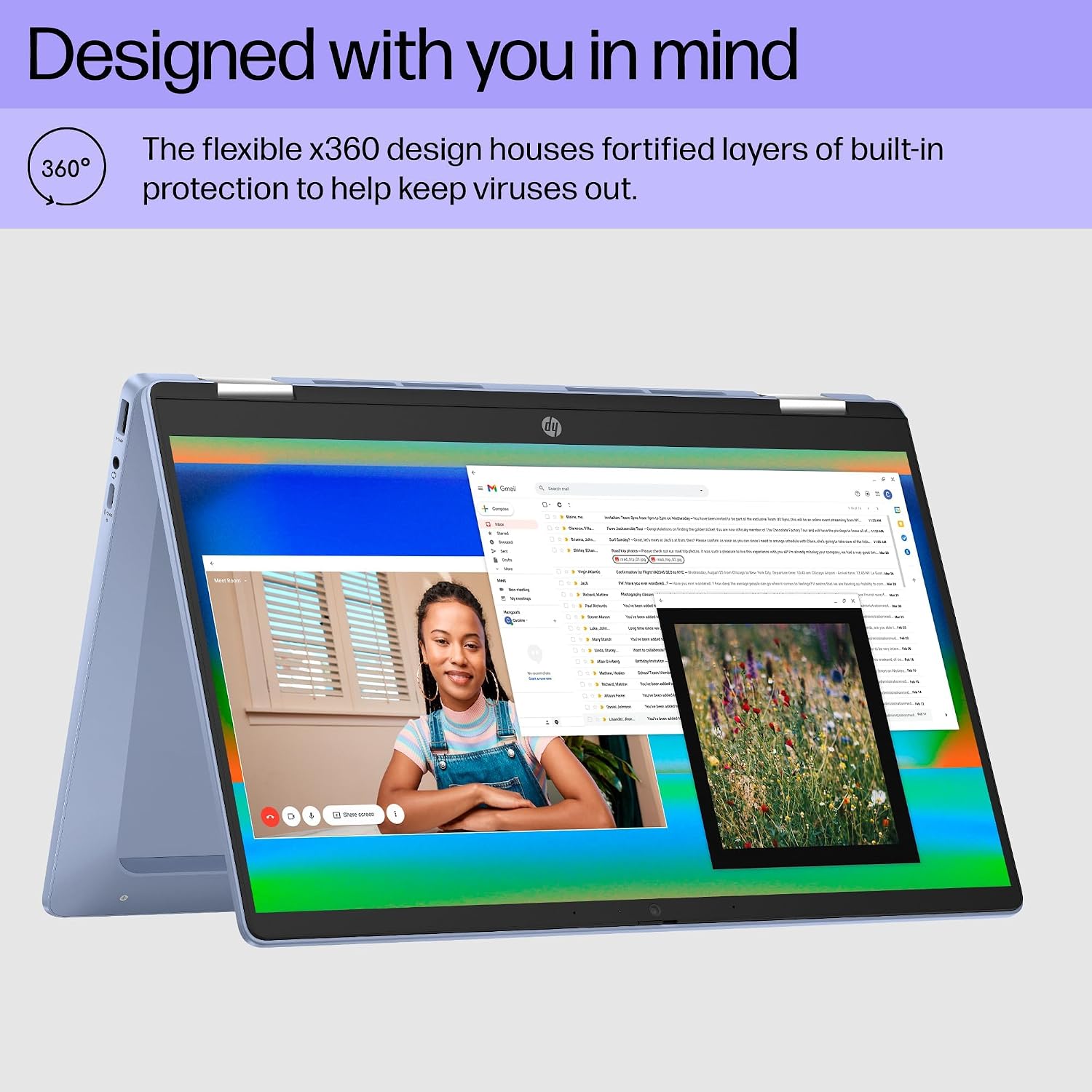 HP Chromebook X360 14b 2-in-1 Laptop (14' FHD Touchscreen, Intel N100, 4GB RAM, 128GB Storage (64GB eMMC + 64GB SD Card)) Home & Student, HD Webcam, Long Battery Life, Wi-Fi, IST Pen & HUB, Chrome OS