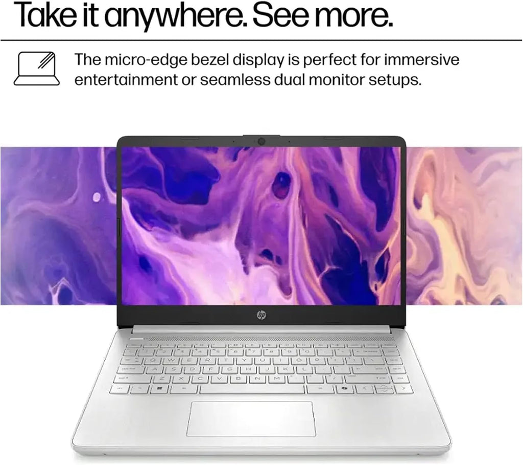 HP Student Business Laptop Computer - Intel Processor N150, 14 inch HD Display, AI-Powered, Lightweight, Windows 11 Pro, Webcam, w/Accessories, 16GB RAM, 128 GB Storage(128GB UFS+128GB MSD), Silver