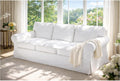 Heavy Duty UPPLAND (Not EKTORP) Sofa Cover Replacement Compatible with IKEA UPPLAND 3 Seat Sofa, Loveseat, Armchair, Sectional Corner, or Footstool Slipcover Only (Uppland 3 Cotton White)
