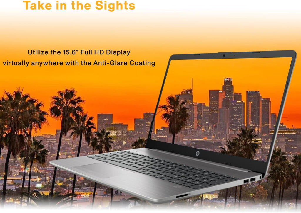 HP 250 G9 Laptop, 15.6' FHD Screen, Intel Celeron Dual Core Processor Series, 8GB RAM, 256GB SSD, Windows 11 Pro, Anti-Glare Coating, HD Camera with Temporal Noise Reduction