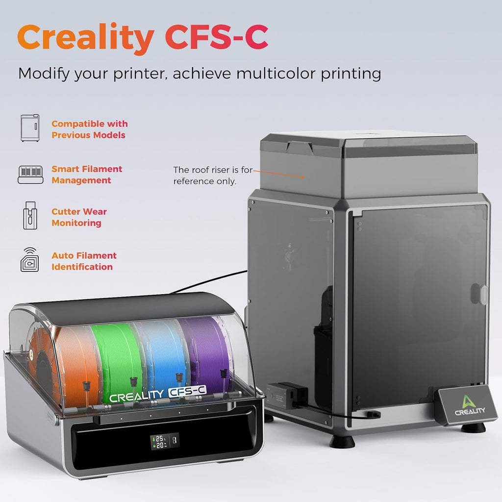 Official Creality CFS-C, Multicolor Printing Upgraded Filament System Easy Installation External Cutter and Buffer One-Stop Retrofit for K1 SE, K1, K1C, K1 Max 3D Printers