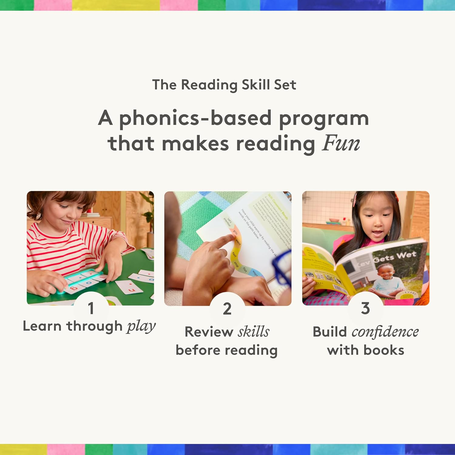 Lovevery Reading Skill Set, Learn to Read for Pre-K and Kindergarten, Fun Phonics Games and Books, Part 1