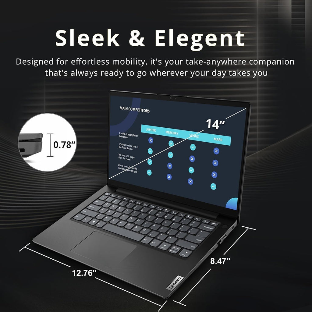 Lenovo V14 Gen 4 Business Laptop (14' FHD Anti-Glare, Intel 10-Core i7-13620H, 16GB RAM, 512GB SSD), Webcam with Privacy Shutter, Ethernet, HDMI, Win 11 Pro (Renewed)