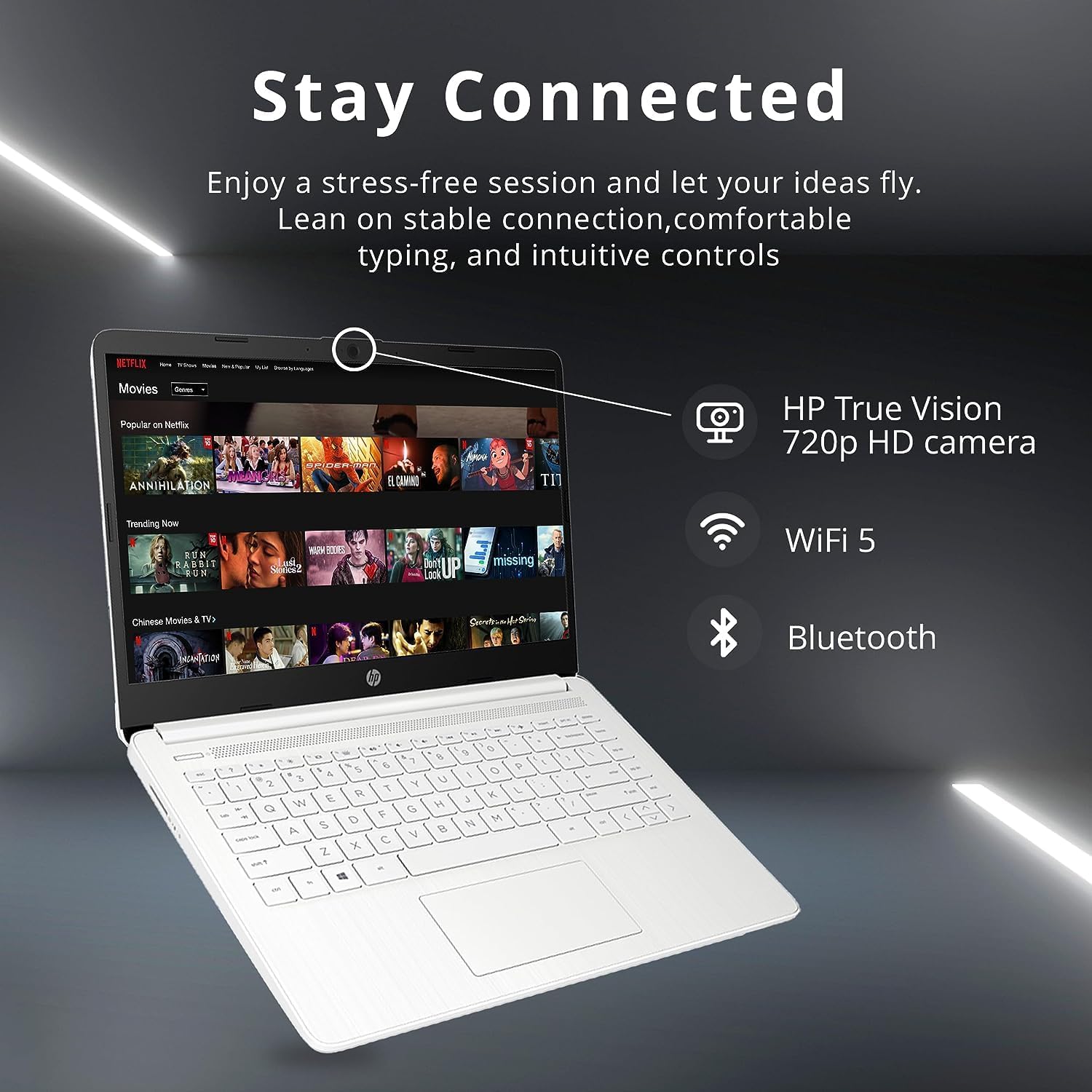 HP Premium 14' Stream HD Laptop, Intel Celeron N4120 CPU, 8GB RAM, 64GB eMMC, Webcam, Intel UHD Graphics, Bluetooth, WiFi, HDMI, Windows 11s, White, 32GB Hotface USB Card (Renewed)