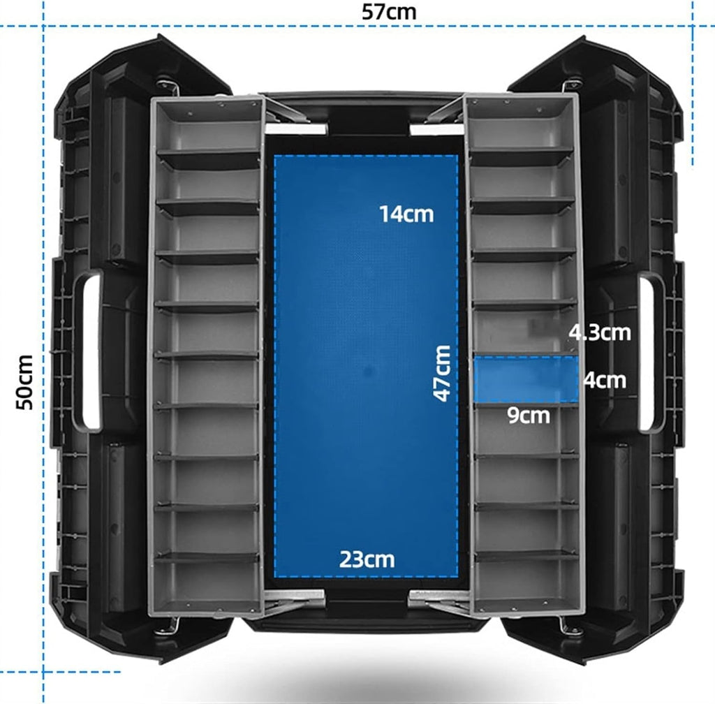 Portable Tool Box Multifunctional Tool Box Organizer Tool Storage with Adjustable Compartments Portable Tool Box with Handle Small Parts Box