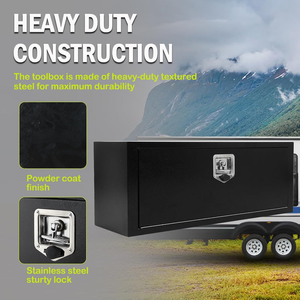 36 inch Underbody Truck Tool Box with T-Handle Lock, Heavy Duty Truck ToolBox Truck Storage Organizer For Storage Smooth Surface Waterproof, 36'x 18'x 18' inch