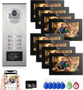 Tuya Smart Home Wired Apartment Video Intercom System, 1080P HD Video Doorbell, Compatible with 8 Units 7-inch Touchscreen, Supports Motion Detection, Two-Way Audio, Indoor Outdoor