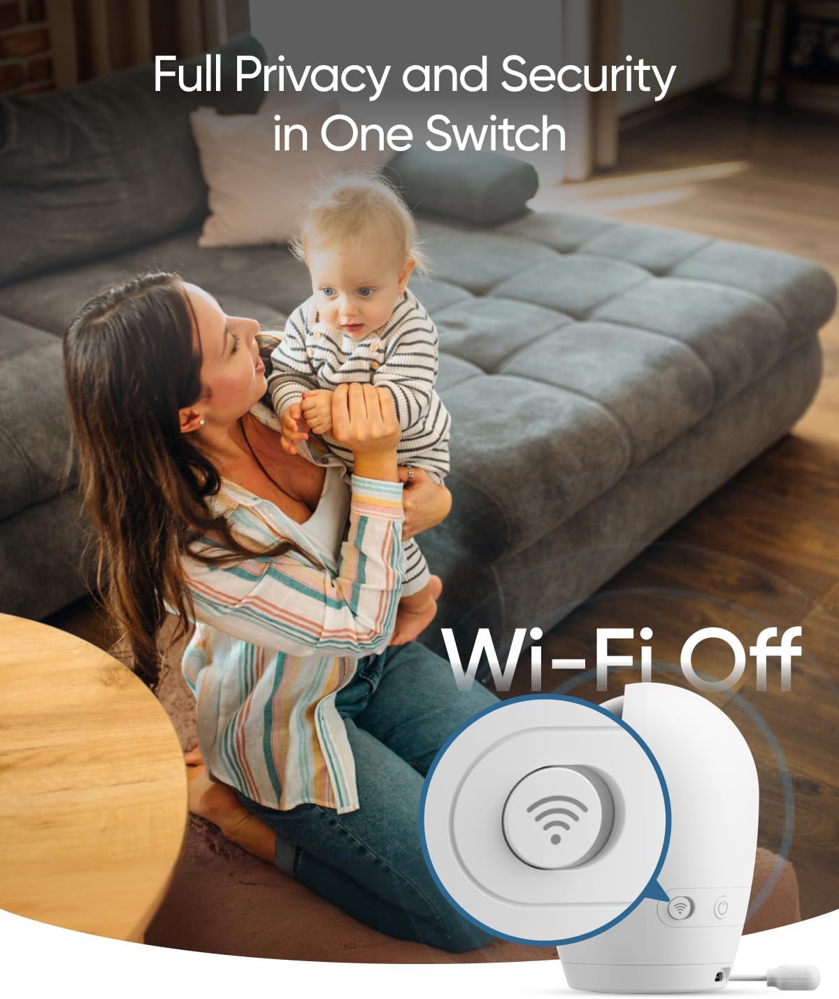 eufy Baby Monitor E20, 2K Resolution, 5'' 720p Display, Hybrid Connection, Wi-Fi & No Wi-Fi Control, Pan-Tilt, 4× Zoom, Night Vision, Built-in Battery Camera, ANR, Smart Alerts, 24/7 Recording