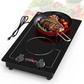 GIHETKUT Double Induction Cooktop, 110V 2300W hot plate with LED Touch Screen, 9 Power Levels, Kids Lock & Timer, Overheat Protection, knob and touch control 2 burner Induction cooktop