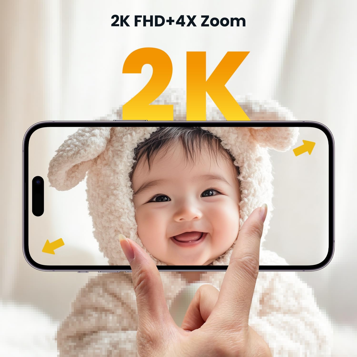 ieGeek Baby Monitor with 2 Cameras, 5' Large Screen Split-Screen Video Baby Monitor | 2K HD Non-WiFi Monitor with App & Parent Unit | Night Vision, 2-Way Audio, Cry Detection, Temperature Sensor