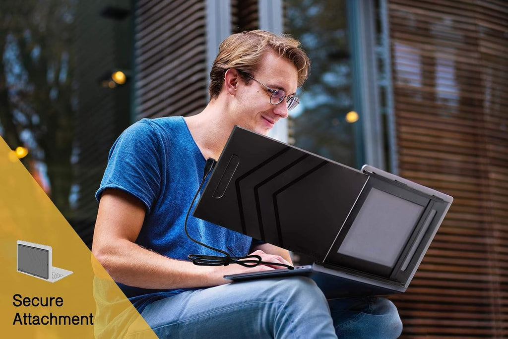 SideTrak Slide Portable Monitor for Laptop 12.5' FHD 1080P IPS Attachable Laptop Screen | Efficient USB Power | Compatible with Mac & Chrome 13' -17' Laptops (Patent Pending) | Black