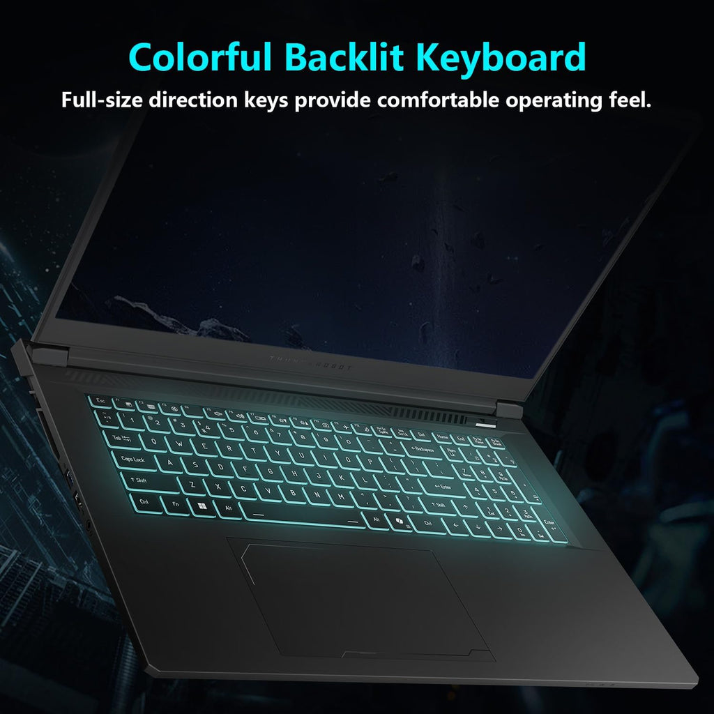 Thunderobot Storm 17 5060 17 inch Gaming Laptop, 17.3' QHD 165Hz 2K Display, Core i7-13620H, GeForce RTX 5060, 16GB DDR5 RAM, 1TB SSD, HDMI, Type-C, RGB Backlit Keyboard, Wi-Fi 6, Win 11 Home