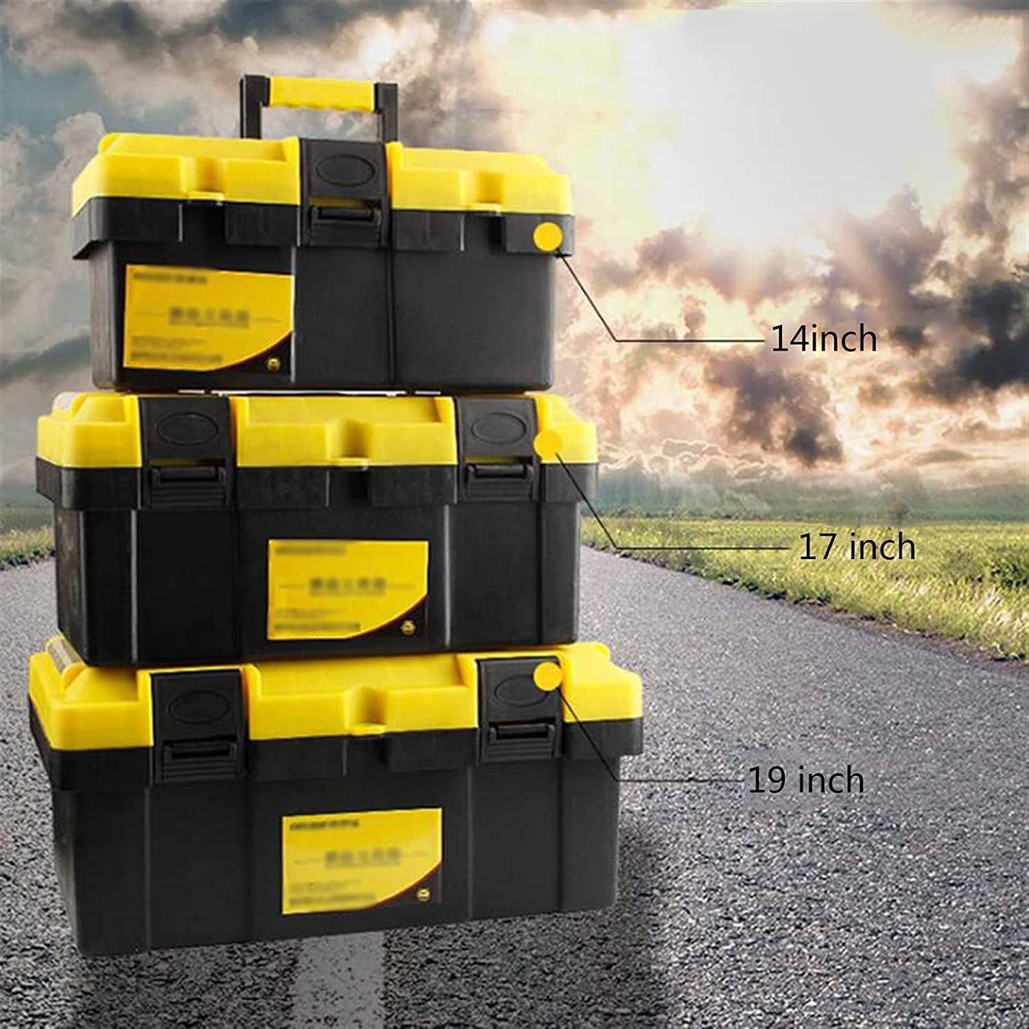 LIOONS Tool Box Portable Plastic Multifunction Tool Boxes High Capacity Tool Kit Non-Slip Handle Storage Case Storage Tool Set