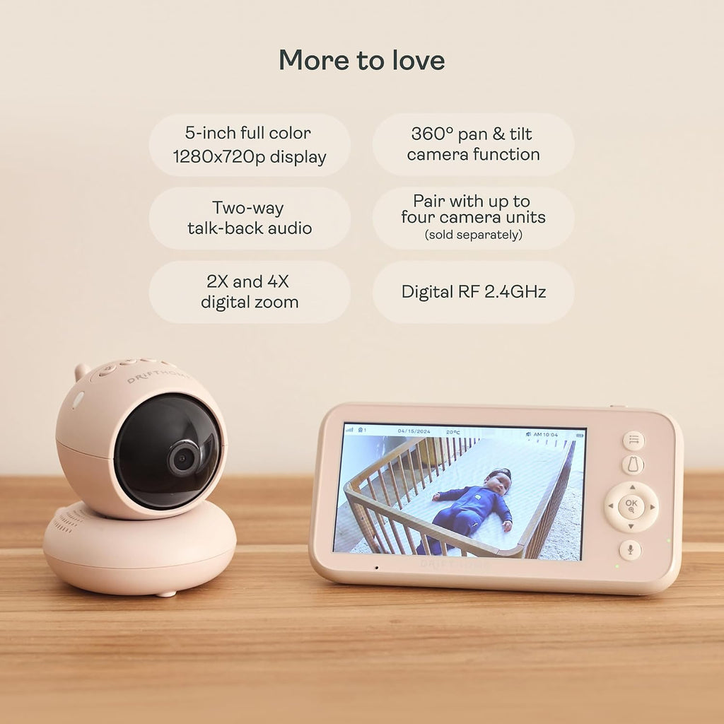 ergoPouch Drift Home Baby Monitor and Smart TOG Guide – Non-Wi-Fi Monitor with Sleep Tracking, Night Light, and Intelligent TOG Dressing Guide for Safer Sleep