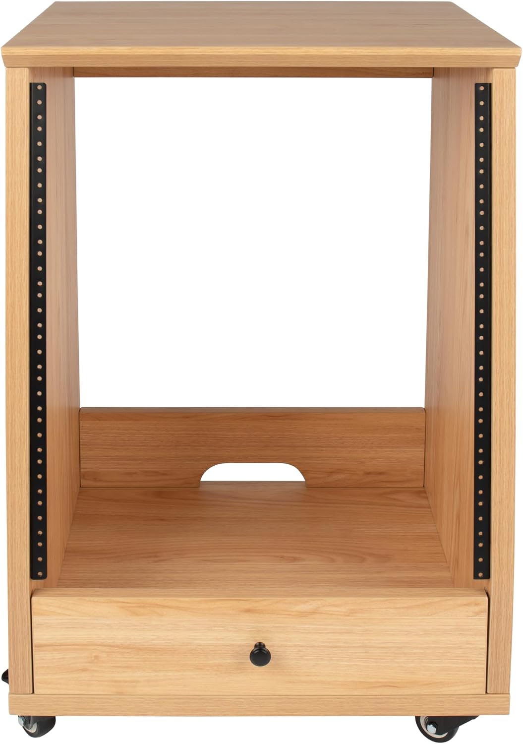 Gator Frameworks Elite Furniture Series 12U Angled Studio Rack with Locking Casters, Natural Maple Finish (GFW-ELITESTUDIORK12-MPL)
