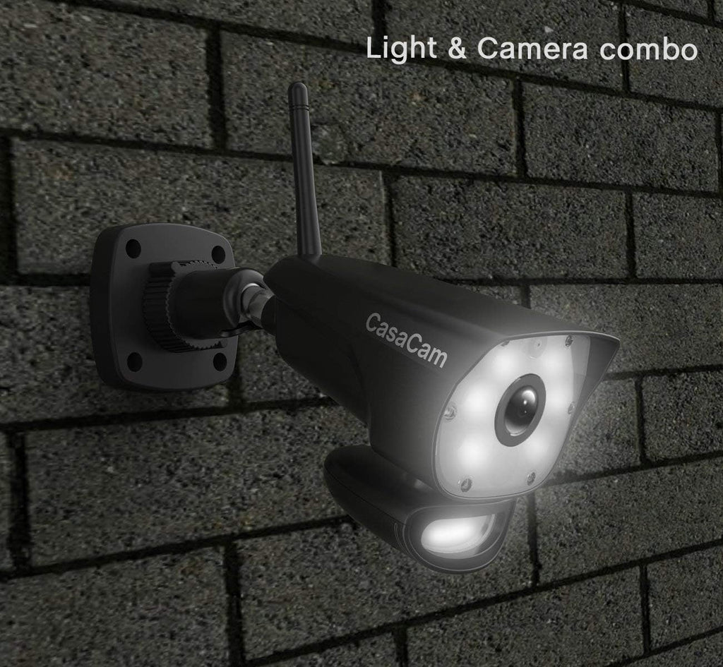 CasaCam GuardianCam Air | 7' Touchscreen Monitor with 2 Spotlight HD Cameras | Wireless Security Camera System, AC Powered, Two-Way Audio, Free APP, SD Card and Battery Installed, Model VS1002