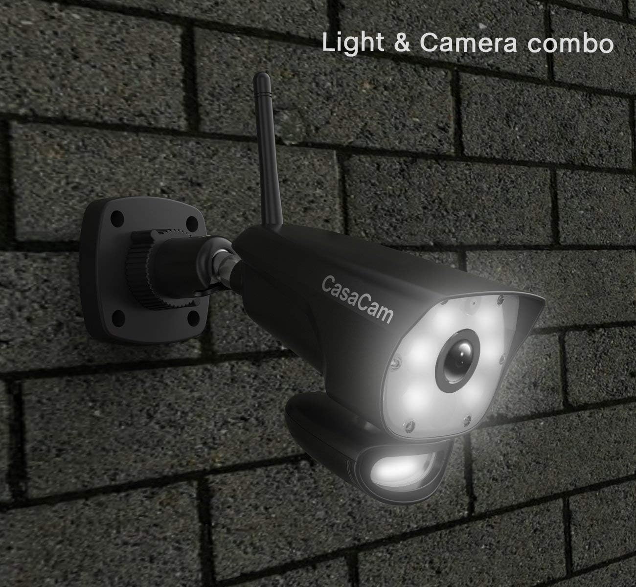 CasaCam GuardianCam Air | 7' Touchscreen Monitor with 2 Spotlight HD Cameras | Wireless Security Camera System, AC Powered, Two-Way Audio, Free APP, SD Card and Battery Installed, Model VS1002