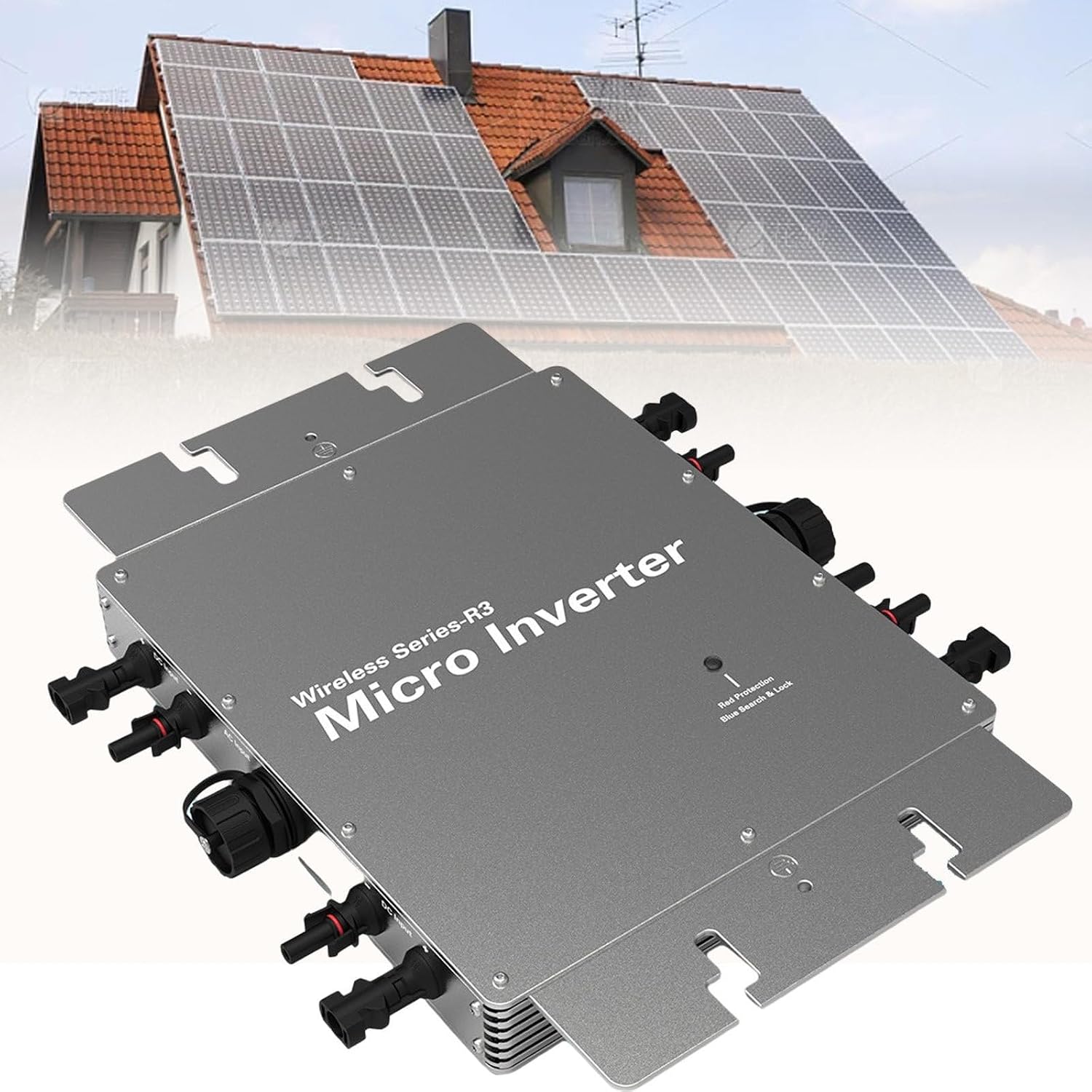 NYMFEA WVC-2000W Solar Grid Tie Micro Inverter,WiFi Control Automatic Identification,Sine Wave Inverter Solar Photovoltaic Power Generation System Micro-Inverter