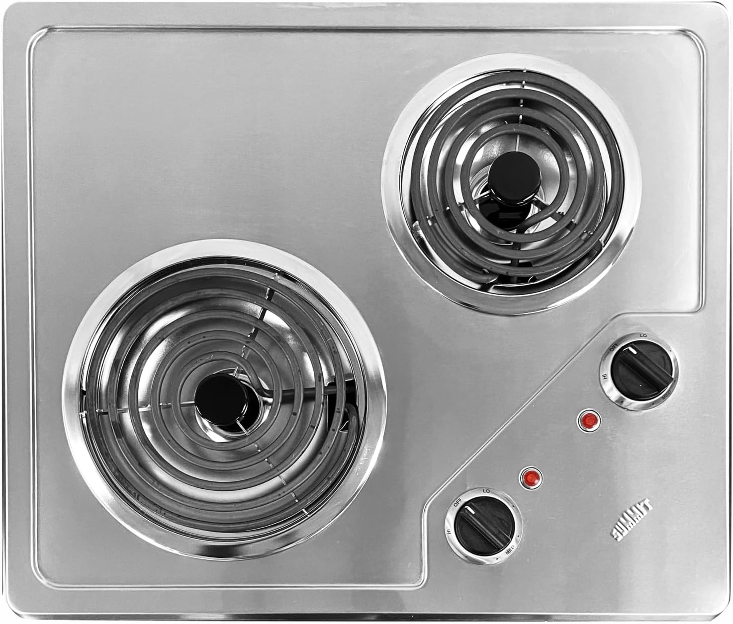 Summit 21' 2 Burner Electric Cooktop. 115 Volt Coil Electric Cooktop, ADA compliant, Stainless Steel- CR2B122