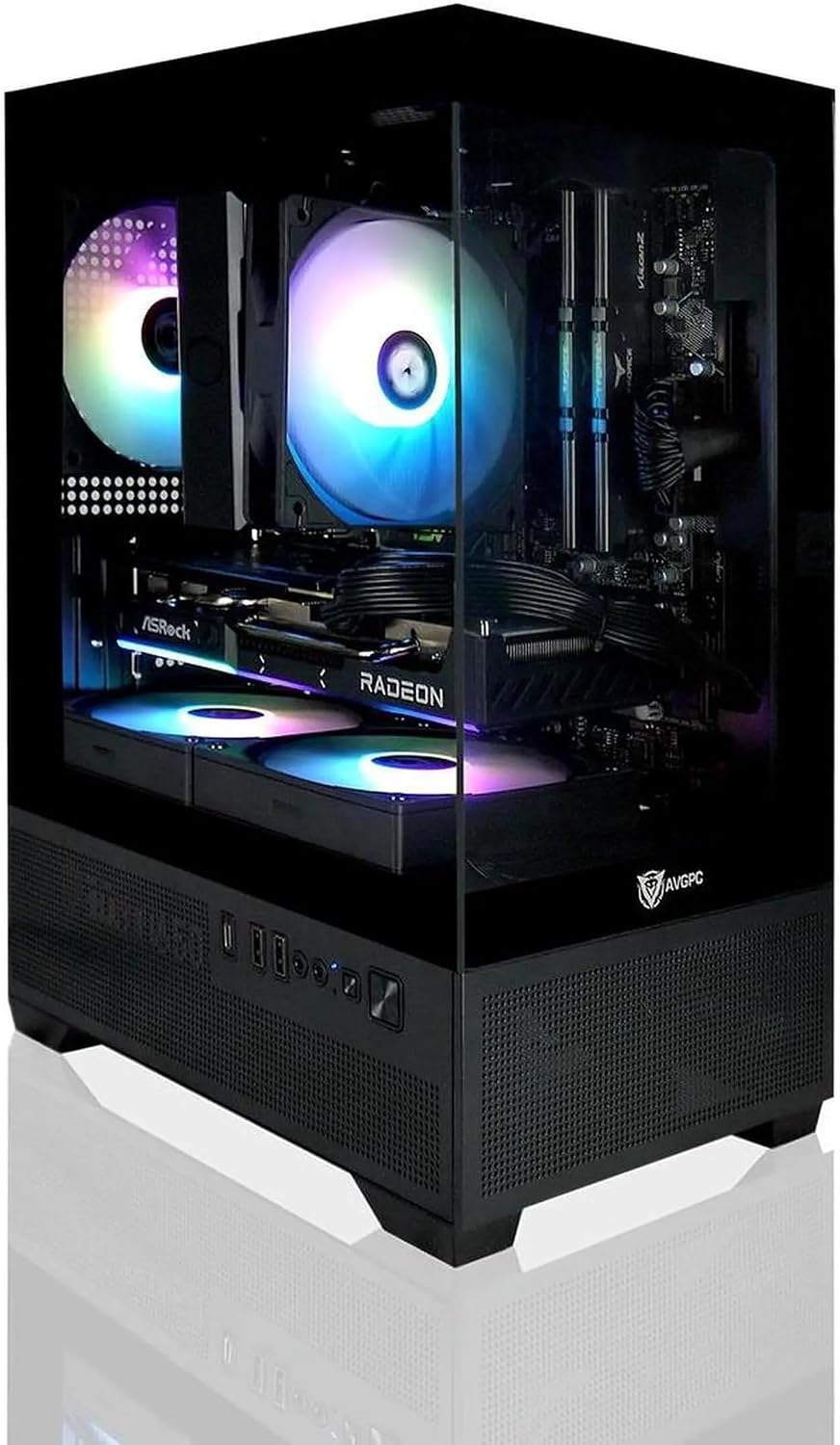 Mini-X Gaming PC - Ryzen 7 5700X, AMD Radeon RX 9060 XT 16GB VRAM, 32GB 3200MHz DDR4 RAM, 1TB NVME M.2 SSD, Hyper 212 Cooler, WiFi/AC, Black Case, Windows 11