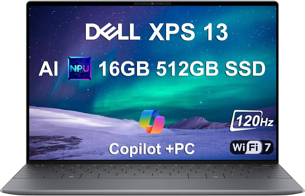 Dell XPS 13 9345 Laptop, Copilot+ AI PC (13.4' FHD+ 120Hz, Snapdragon X Plus (> Intel i7-1355U), 16GB 8448MT/s RAM, 512GB SSD), Thin & Light, 27 Hours Battery Life, IR Webcam, Wi-Fi 7, Win 11 Pro