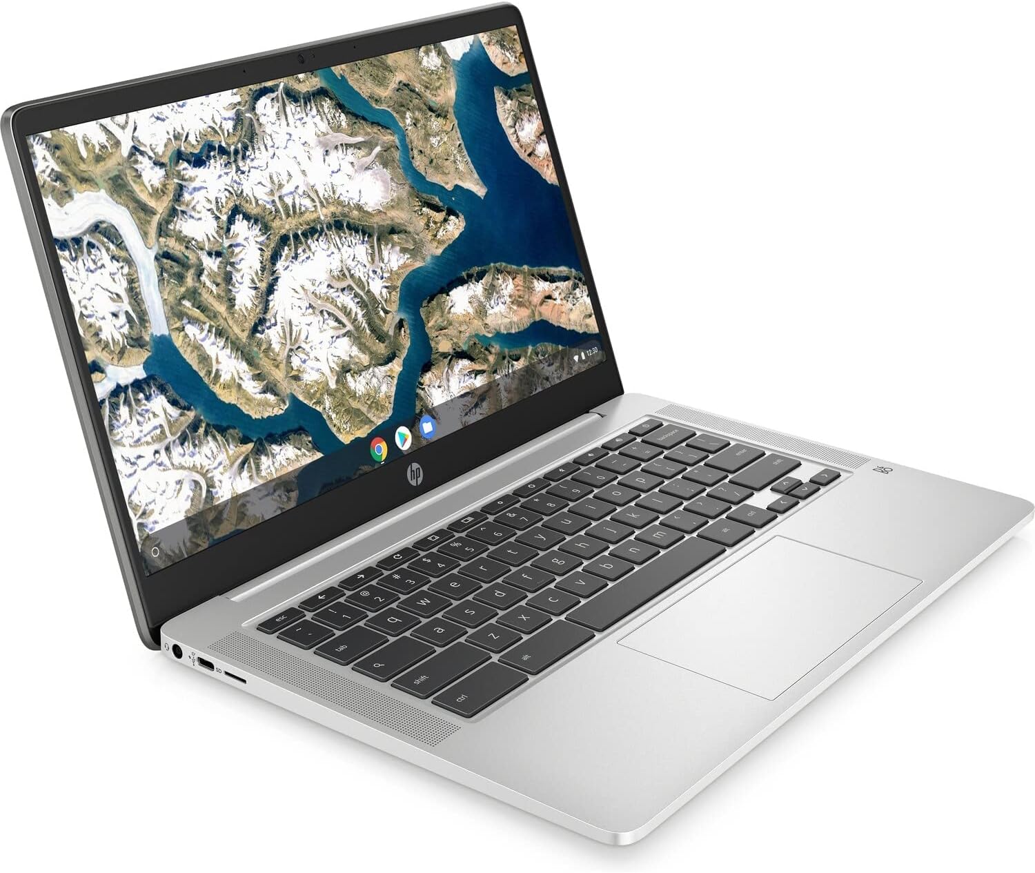 HP Chromebook 14a-na0052tg 14-inch HD Laptop PC Intel Celeron N4120 UHD Graphics 600 4GB RAM 64GB eMMC Thin Computer Notebook w/ WiFi & Bluetooth Webcam USB-C Google Chrome OS Mineral Silver (Renewed)