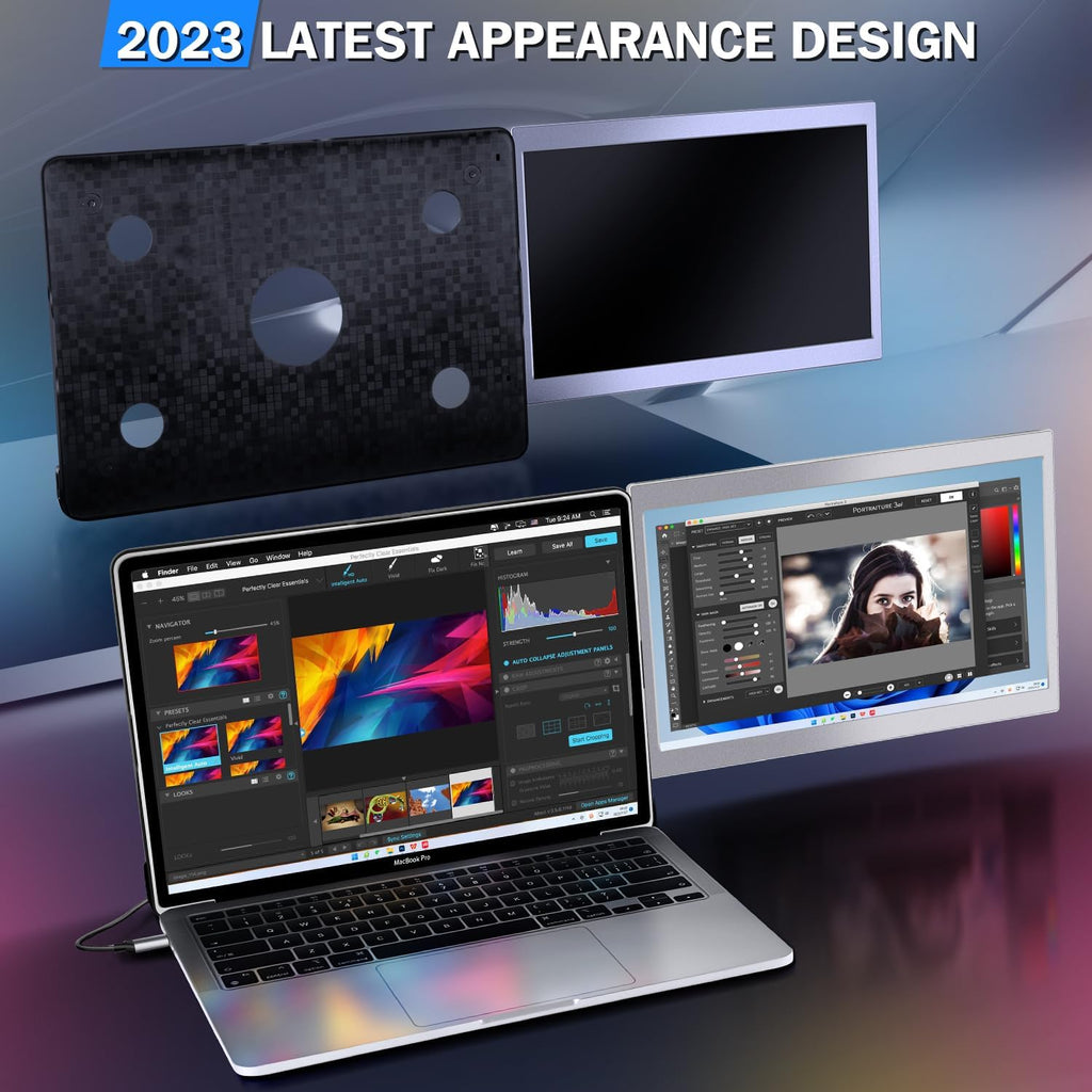 12'' Portable Monitor for Laptop Screen Extender for 13.3'' MacBook, Designed for MacBook Screen Extender FHD 1080P IPS Display Plug and Play P1M