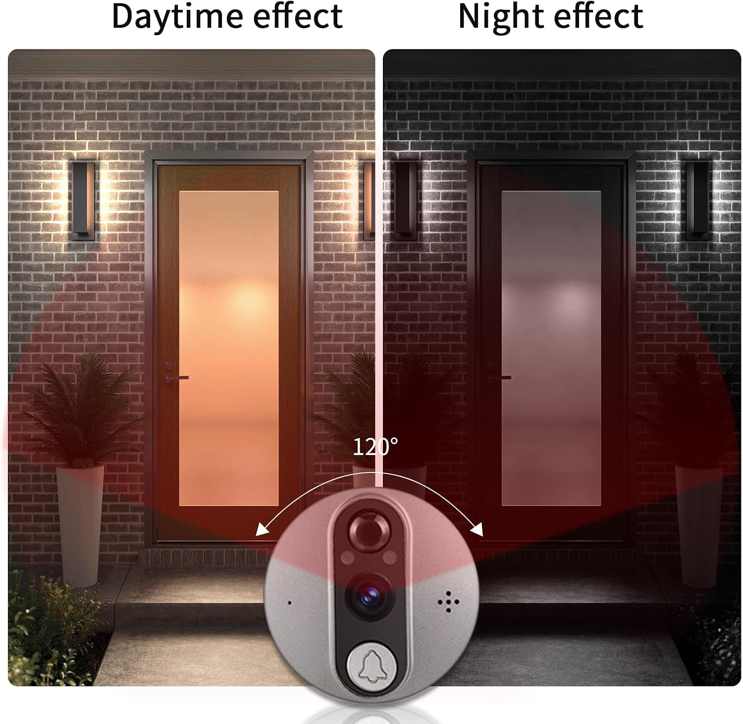 Cawhun Peephole Camera WiFi Doorbell with 4.3' LCD Smart Door Viewer – 1080P | 120° View, Night Vision, Motion Alerts & 2-Way Talk | Security Door Viewer for Homes/Apts via Smart Life App