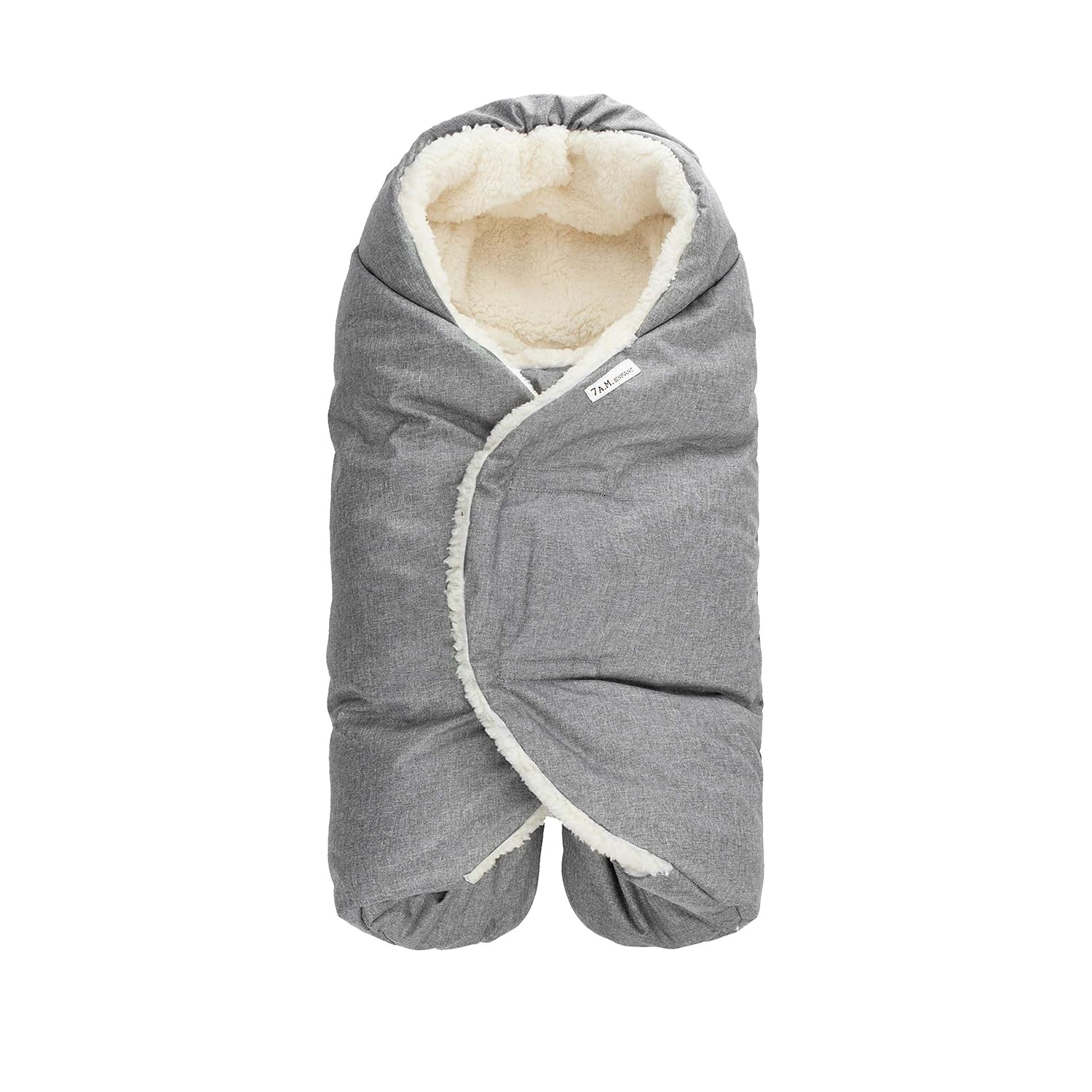 7AM Baby Car Seat Blanket - Multifunctional Car Seat Cover for Toddlers, Winter Stroller & Car Seat Swaddle Blanket, Micro-Fleece & Plush Lined Warm Carseat Cover | (Heather Grey, Large 6-18M)