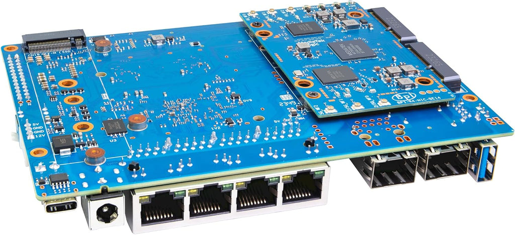 Banana Pi BPI-R4 NIC BE14 WiFi 7 Module for BPI-R4 Wireless Tri-Band WiFi Router Board OpenWRT, MediaTek MT7995AV CPU 32 bits RISC-V MCU, with 6X 2G/5G/6GHz WiFi Antenna (WiFi7 NIC Module)