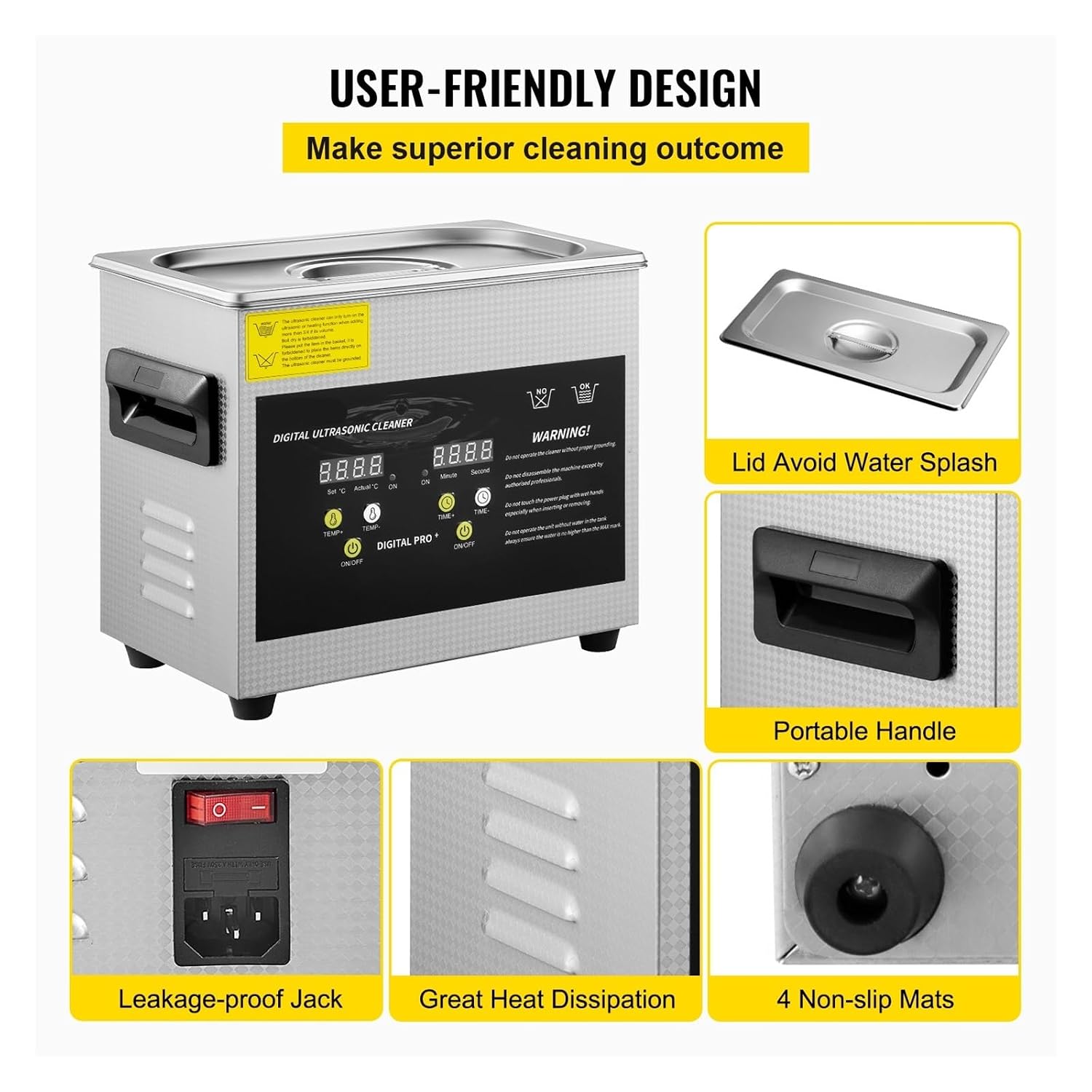 2L 3L 6L 10L 15L Upgraded Ultrasonic Cleaner Lave-Dishes Portable Washing Machine Diswasher Ultrasound Home Appliances(10L)