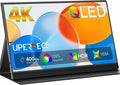 UPERFECT Portable Monitor 4K 15.6' QLED| 400 Nits Laptop Monitor | 3840 * 2160 UHD 100% AdobeRGB | 1MS FreeSync | USB-C & MINI HDMI | VESA & Stand | Travel Second Screen for Computer, Game Consoles