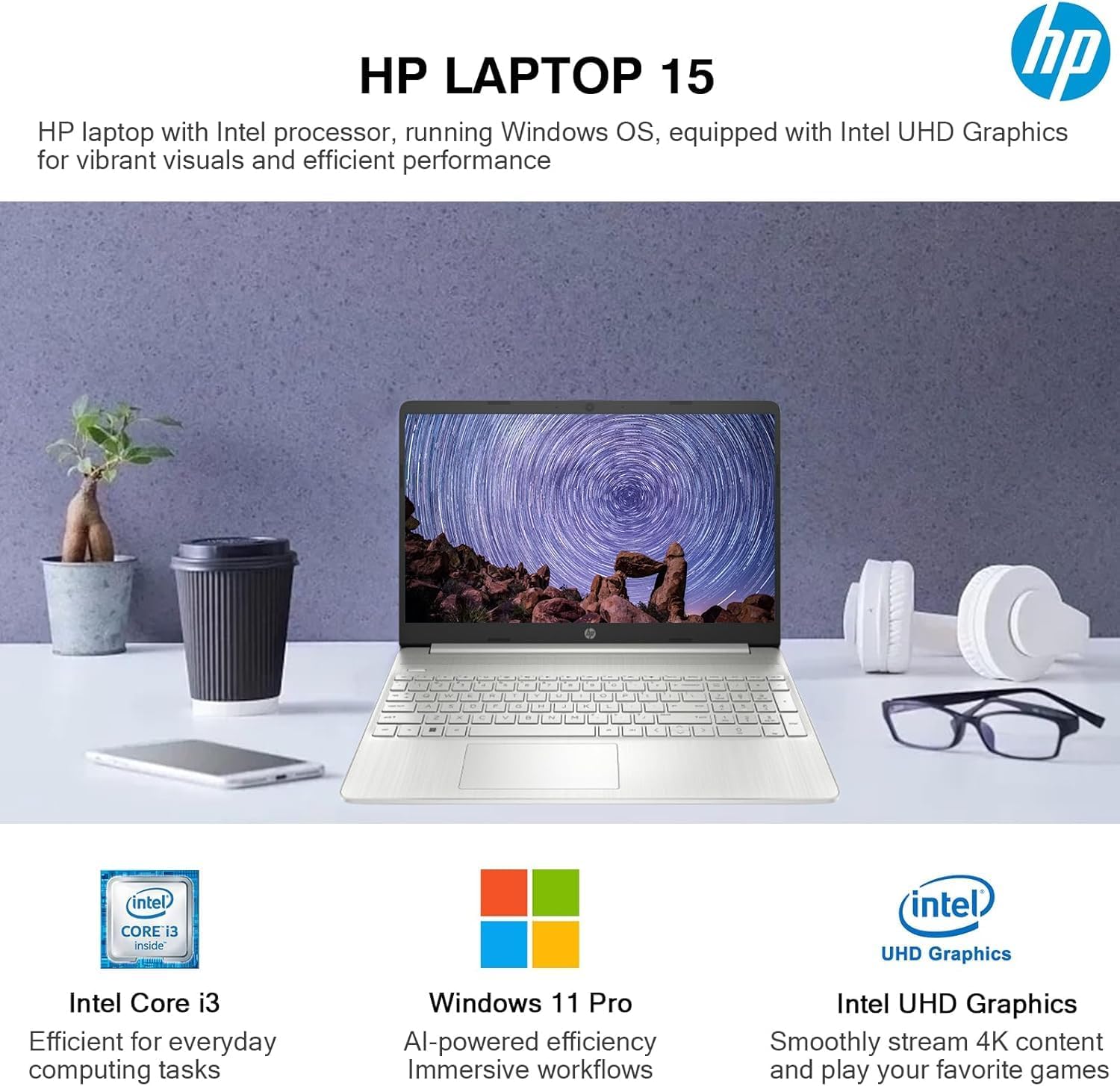 HP Flagship 15.6' HD Touchscreen Laptop Computer, 6-Core Intel i3 Processor, 64GB RAM, 2.5TB Storage (2TB SSD + 500GB Ext), Wi-Fi, Long Battery, HubxcelAccessory, Lifetime Office 2024, Win 11 Pro