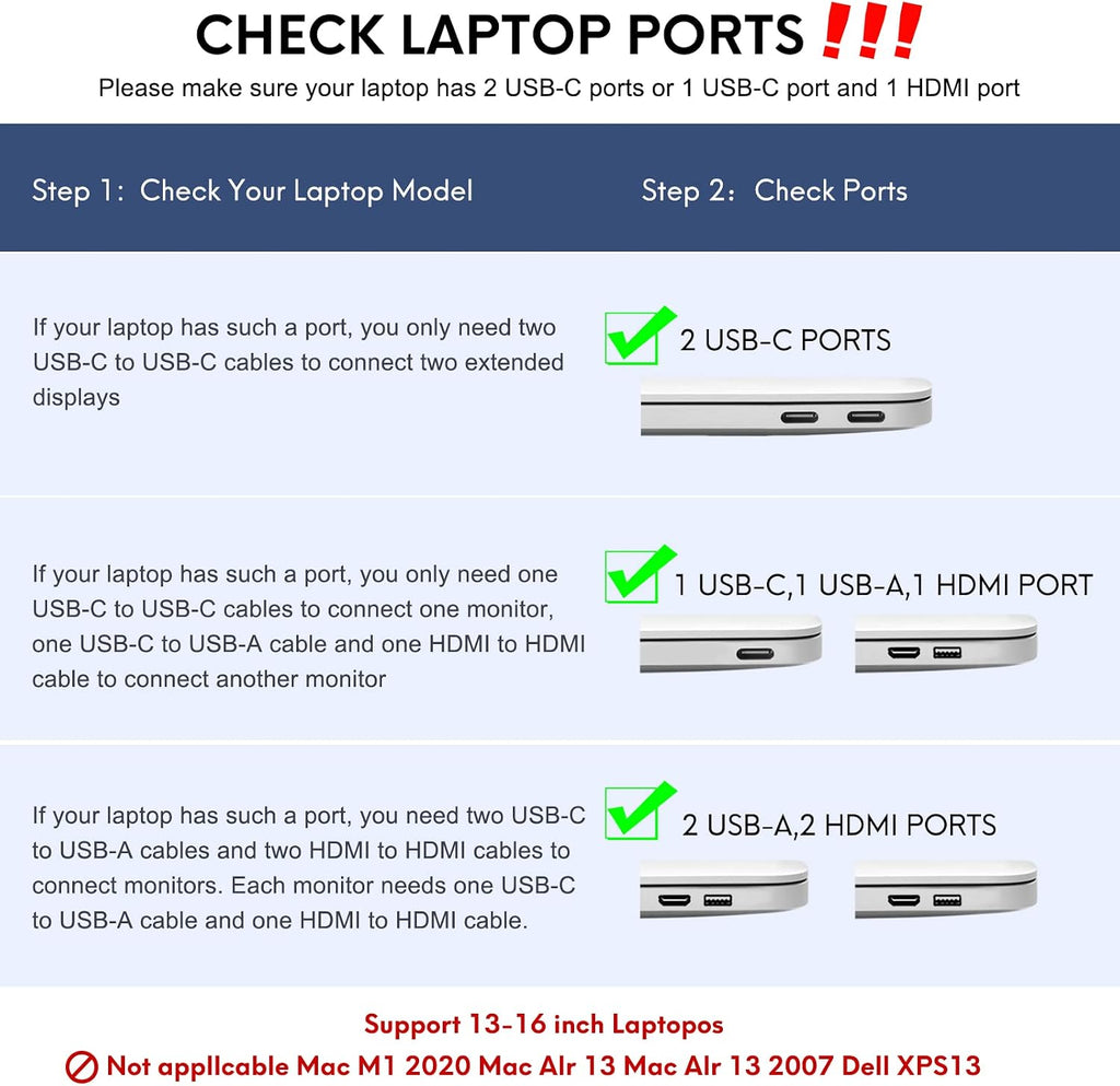 P2 Triple Portable Monitor for Laptop Screen Extender 12 Inch Dual Monitors Extender FHD 1080P IPS Display Type-C/HDMI/USB-A/Speakers for 13-16 Inch Notebook Computer Windows Mac Phone