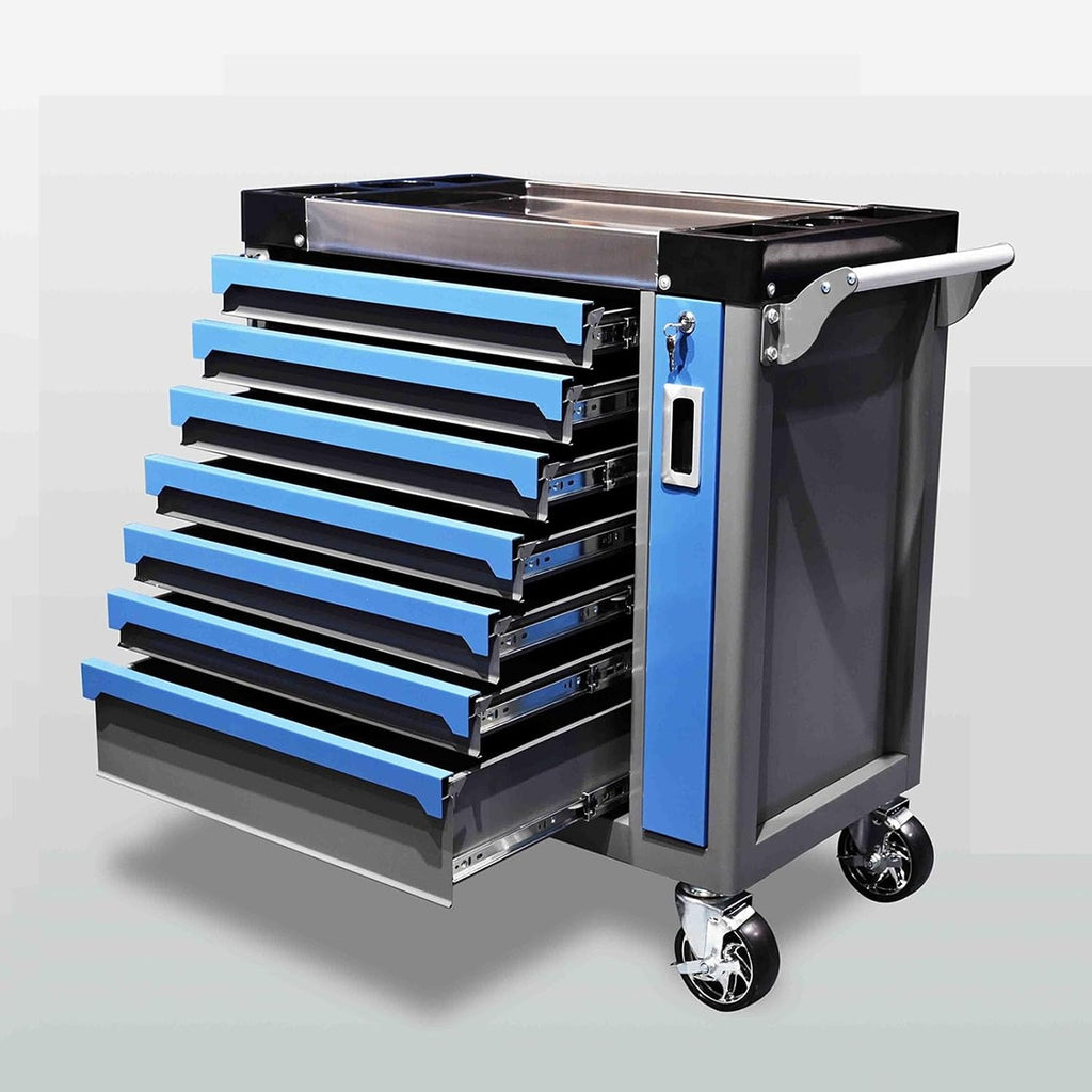 Multifunctional Tool Chest with 7 Drawers, Rolling Tool Cabinet with Wheels, Toolbox with Independent Self-Locking Anti-Tip System, for Warehouse&Workshop for Garage