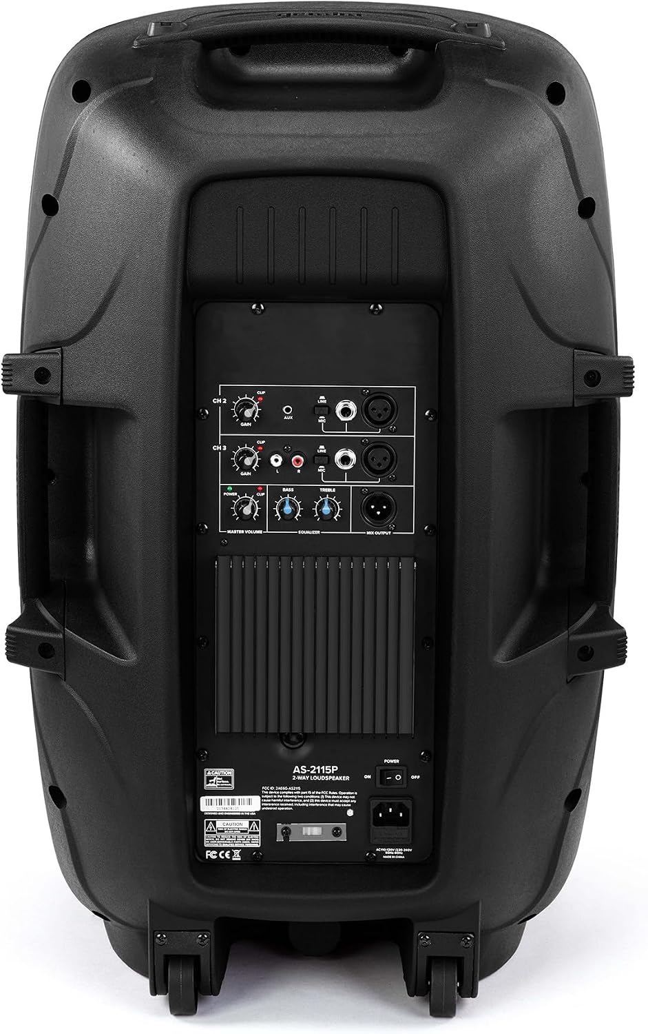 Gemini 120W Powered PA Speaker 15' – Active Stage Monitor with EQ, XLR Inputs, Stand Mount, Road-Ready Design, Full-Range 2-Way Sound for DJs & Events (AS-2115P)