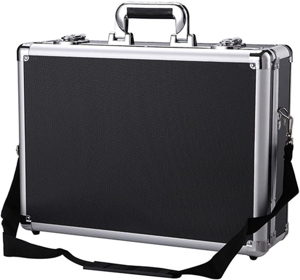 Portable Tool Box Tool Box Portable Storage Tool Box Aluminum Tool Storage Box Safe with Removable Compartment, Black Small Parts Box (Color : Brass)
