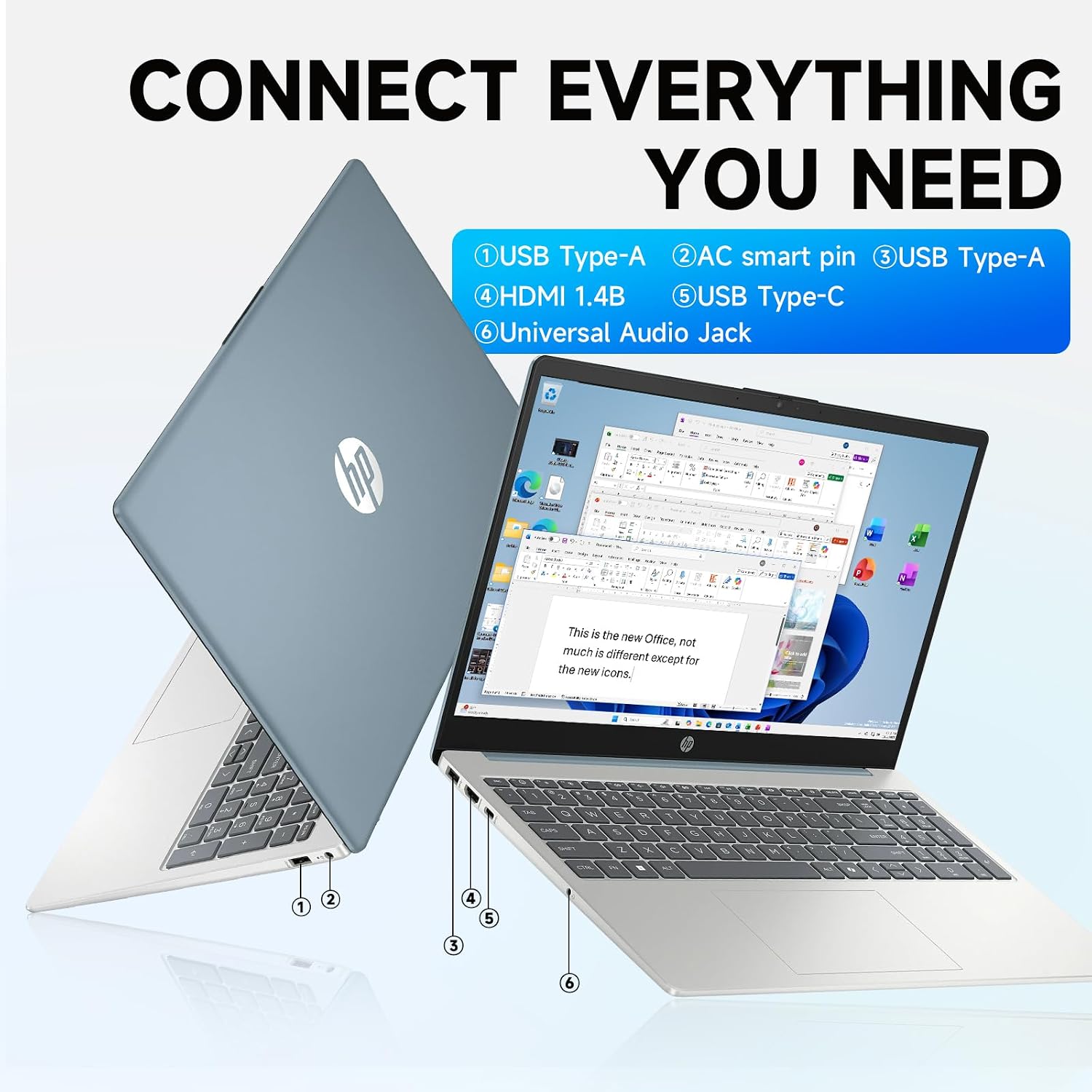 HP 15.6' FHD Touchscreen Laptop Computer for Student & Business, Intel 8-Core Processor, 16GB RAM, 512GB SSD, WiFi 6, Bluetooth 5.3, HDMI, Type-C, Windows 11 Pro & Accessoires, Blue