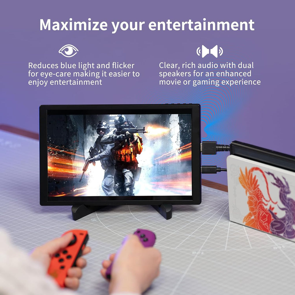 FEELWORLD D10 10.1inch 1920x1200 Telepromter Monitor Build-in Speakers 75mm Vesa,Image Flip Portable Touchscreen HDMI Monitor Compatible for for PC, Camera, Game Console