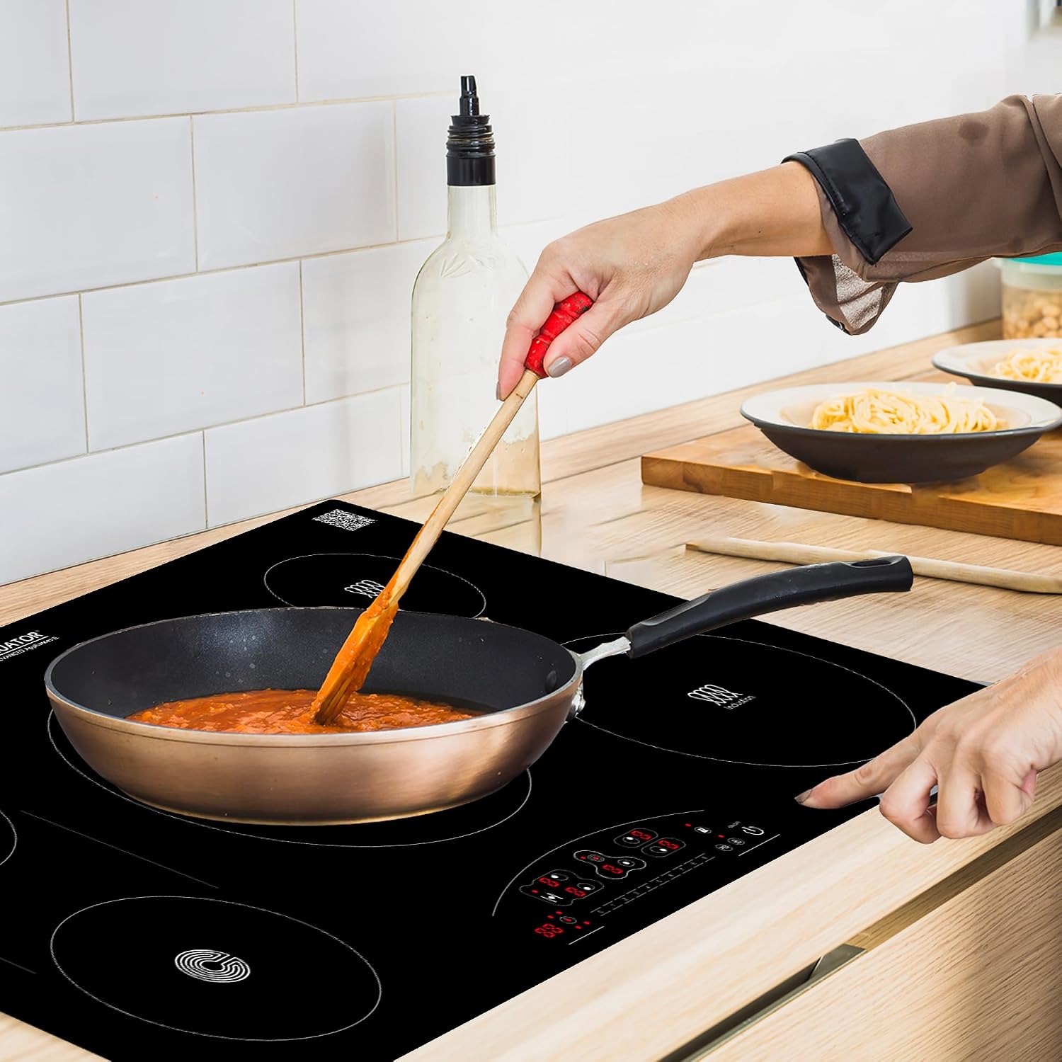Equator 36-inch Electric Hybrid Cooktop with 3 Induction & 2 Ceramic Burners Dual Cooking Modes for Flexible, Fast, and Efficient Cooking Sleek Built-in Design