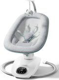 Momcozy CocoSway Electric Baby Swing for Infant, 180° Rotating Seat, 6 Parent-Like Sway Motions & 4 Speeds, Remote Control, Machine-Washable Cover, Grey