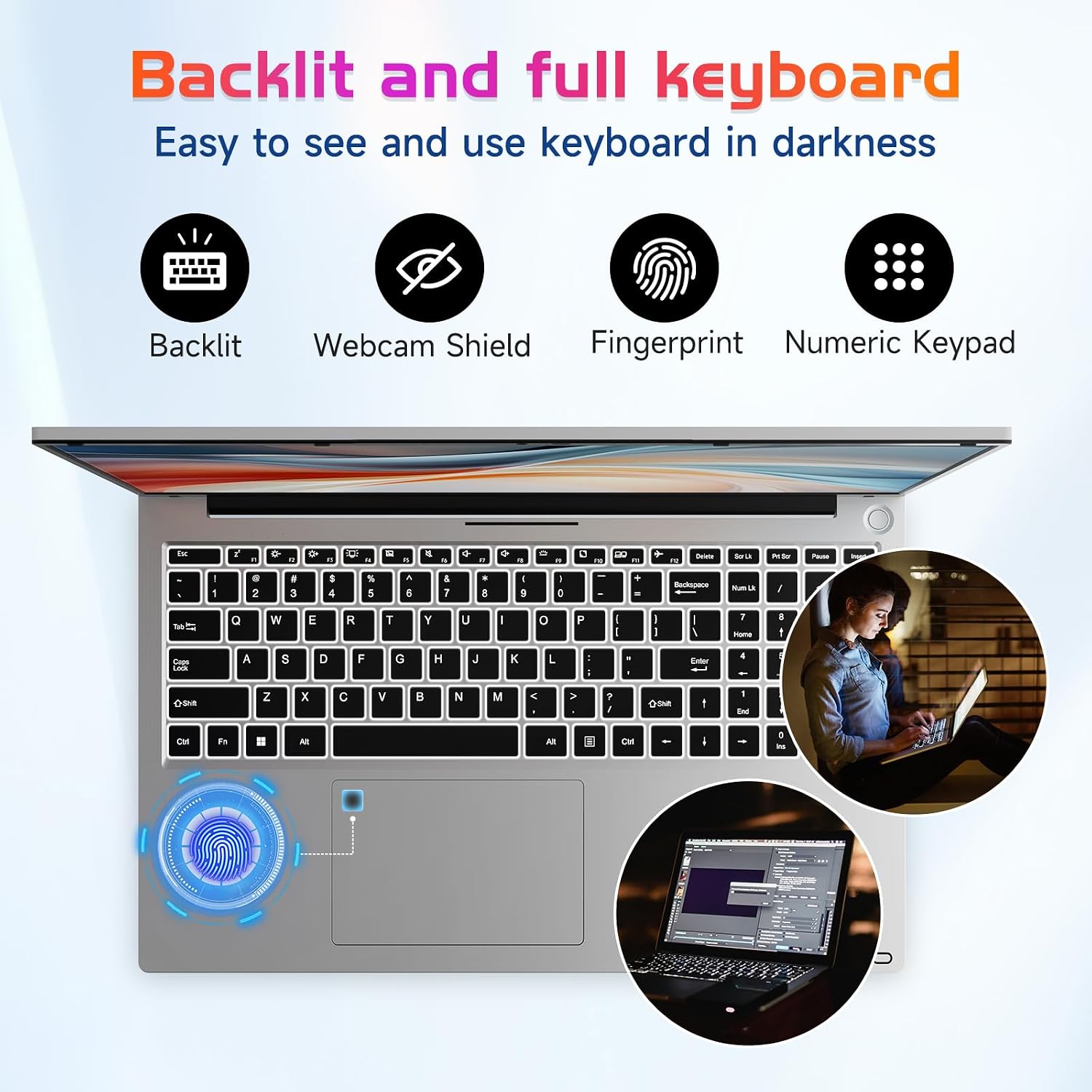 NIMO 17.3' FHD-Business-Laptop, Intel 6 Core I3-1215U (Up to 4.4GHz, Beat R5 7520U) 32GB RAM 1TB SSD Student-Computer with 65W Type C Backlit KB Fingerprint, for Home and Work