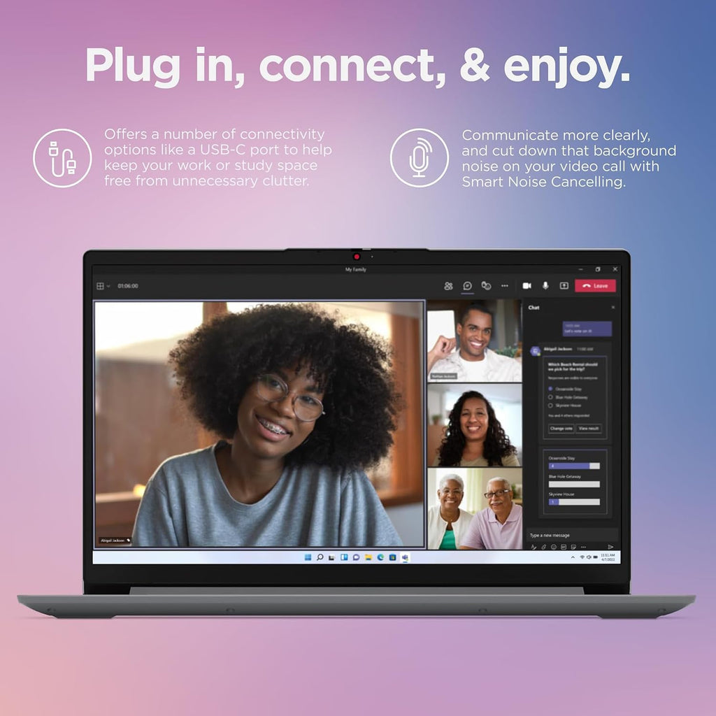 Lenovo 15.6' FHD Laptop Computers for Home Student Study, Intel Processor, 8GB DDR4 RAM, 256GB PCIe SSD, WiFi 6, Bluetooth 5.2, Type-C, HDMI, Webcam, Cloud Grey, Windows 11 Pro (Renewed)