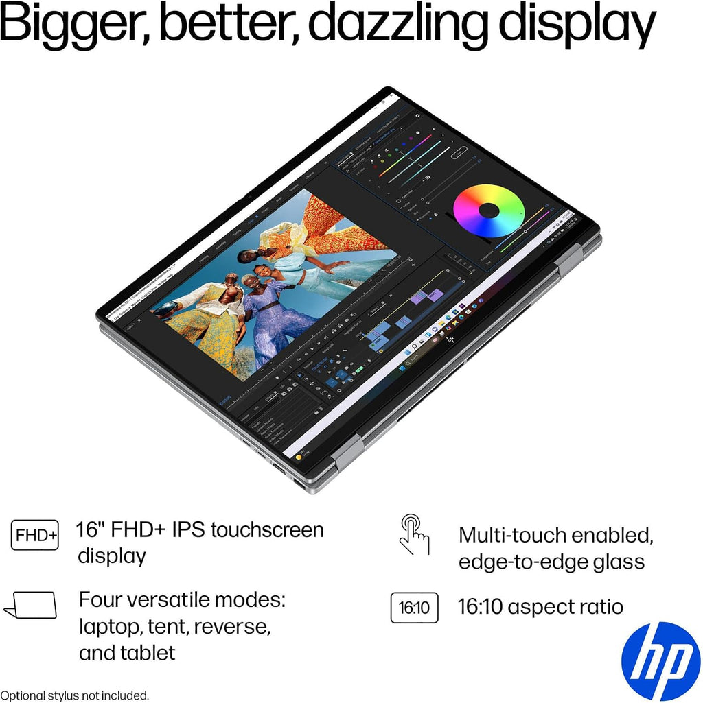 HP OmniBook X Flip 16 (Next Gen Envy 16 x360) 2-in-1 Touchscreen Laptop (16' FHD+, AMD Ryzen AI 5 340 (> Intel i7-1355U), 16GB DDR5, 512GB SSD) AI Copilot+ PC for Creator, Designer, Win 11 Pro