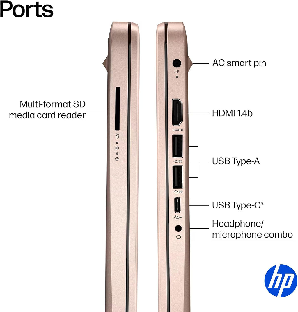 HP 14' Rose Gold Laptop for Student Business 2026, Office 365 Included, Copilot AI, Intel CPU, 16GB RAM, 64GB eMMC, w/Accessories, Light & Slim, 4K Graphics, Windows 11S